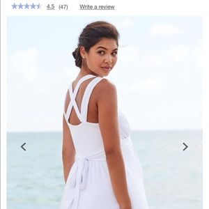 White, maxi, maternity dress