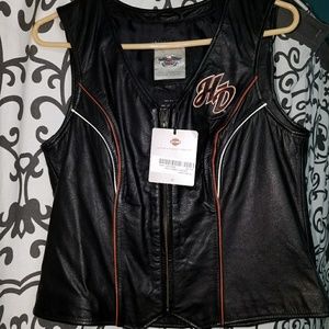 Harley Davidson Leather Vest.  Size M