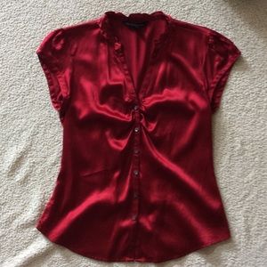 Express Red Silk Top