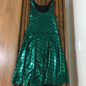 Metallic Green Mermaid Dress/ Halloween Costume 🐚