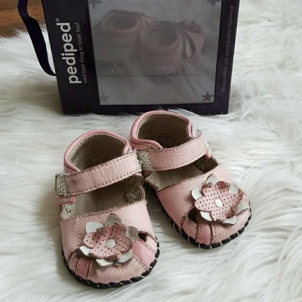 6-12 M Pink Leather Sole Shoes