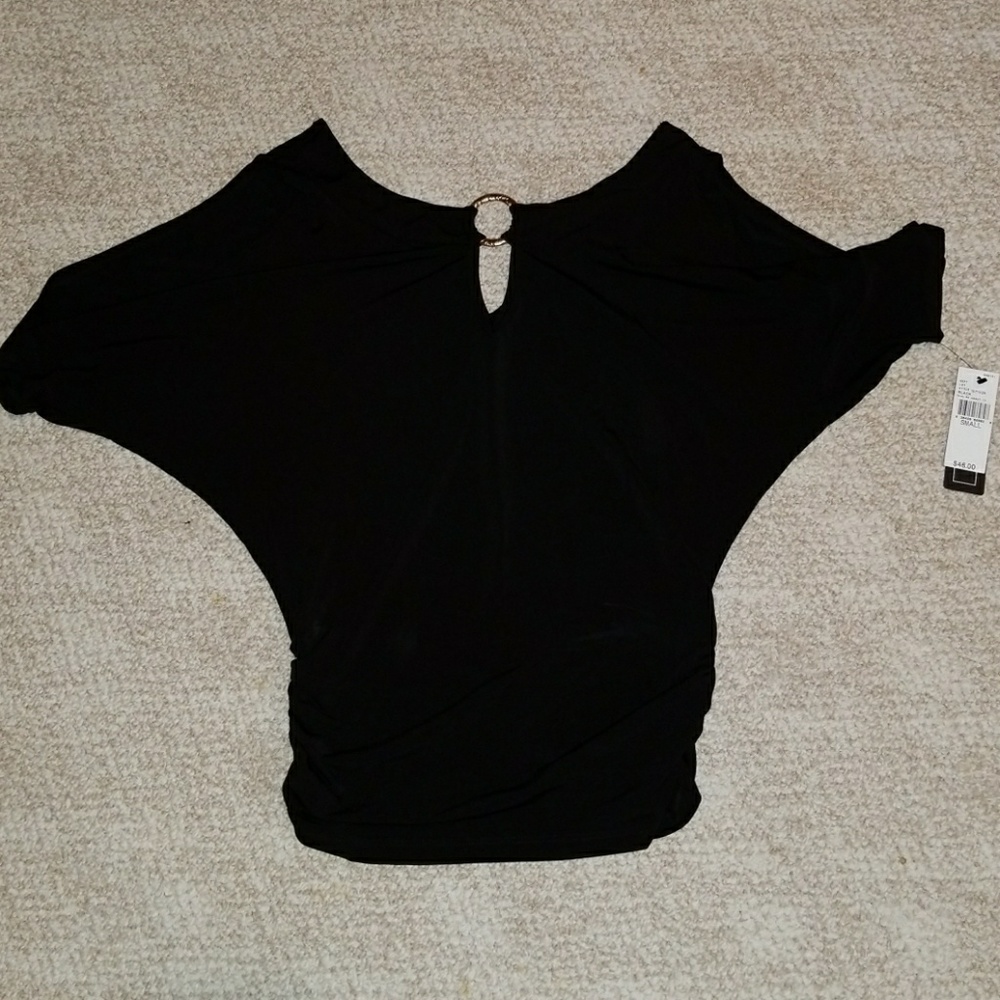 Black open shoulder top