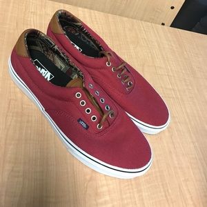Men's Maroon/Brown Vans shoes.