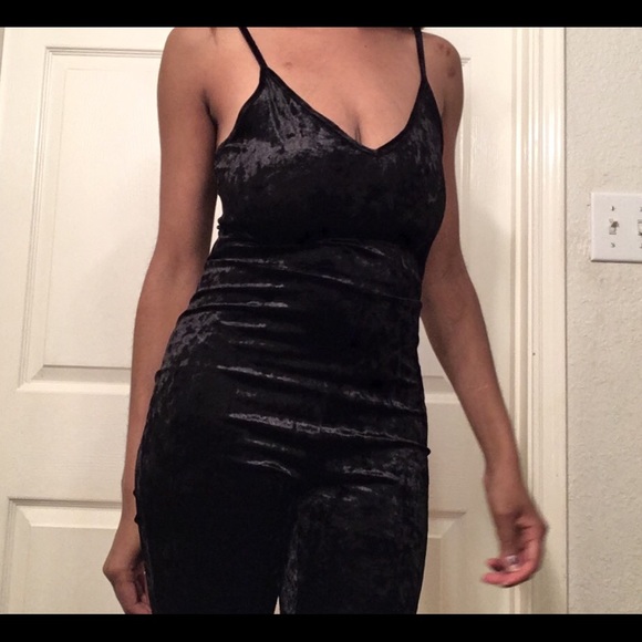 Black Velvet Catsuit - Picture 3 of 3