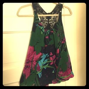 Tropical floral Express tank top blouse