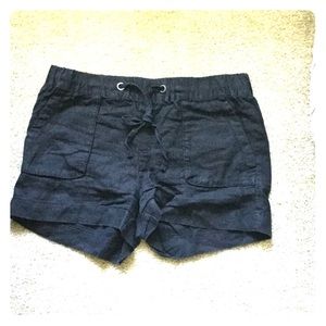 Black Linen Shorts