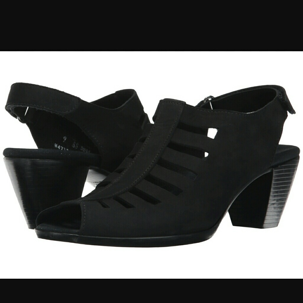 MUNRO American Abby Black Nubuck Slingback SZ 8