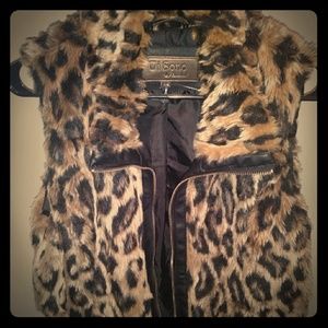 Print fur vest