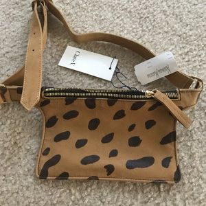 Clare V Petit Leopard/cheetah fanny pack