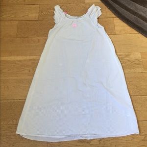 Jacadi White & Gray Polka Dotted Nightgown Size 6