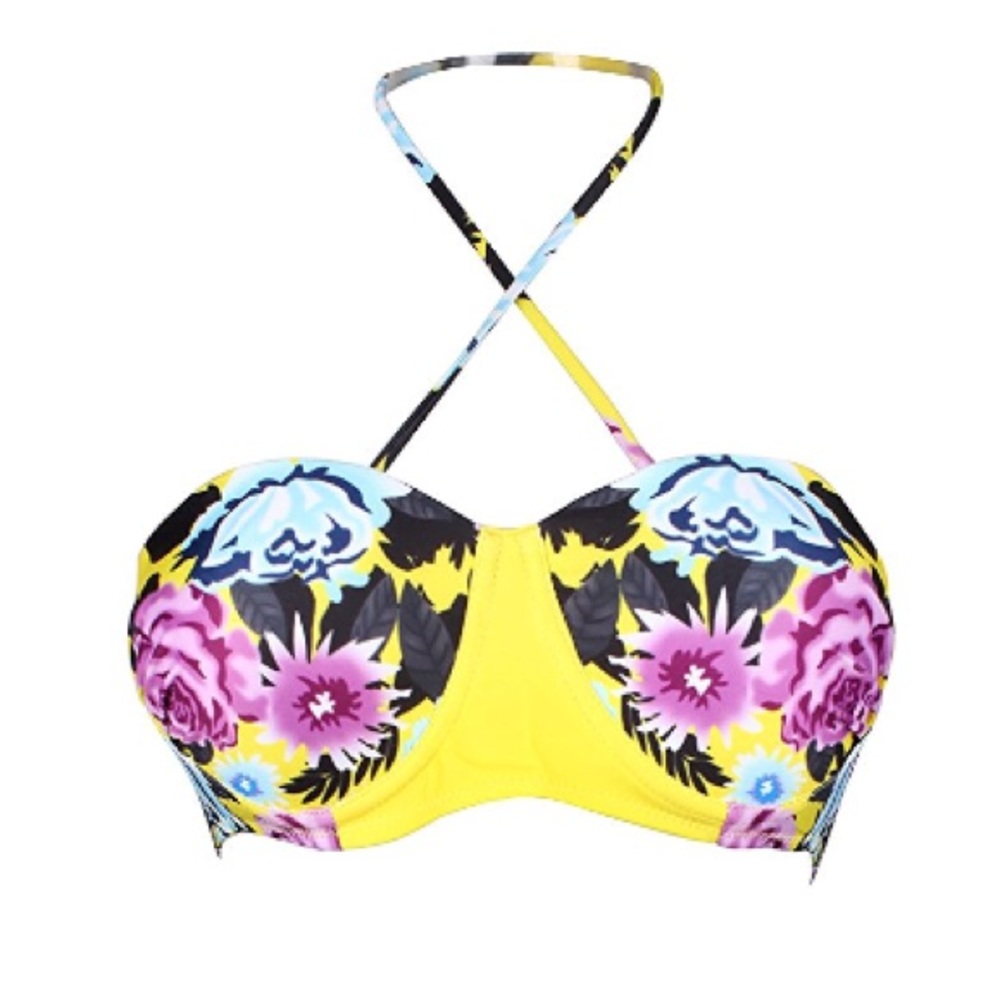 Floral bikini top only