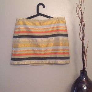 J.CREW Sparkly Golden Stripe Skirt