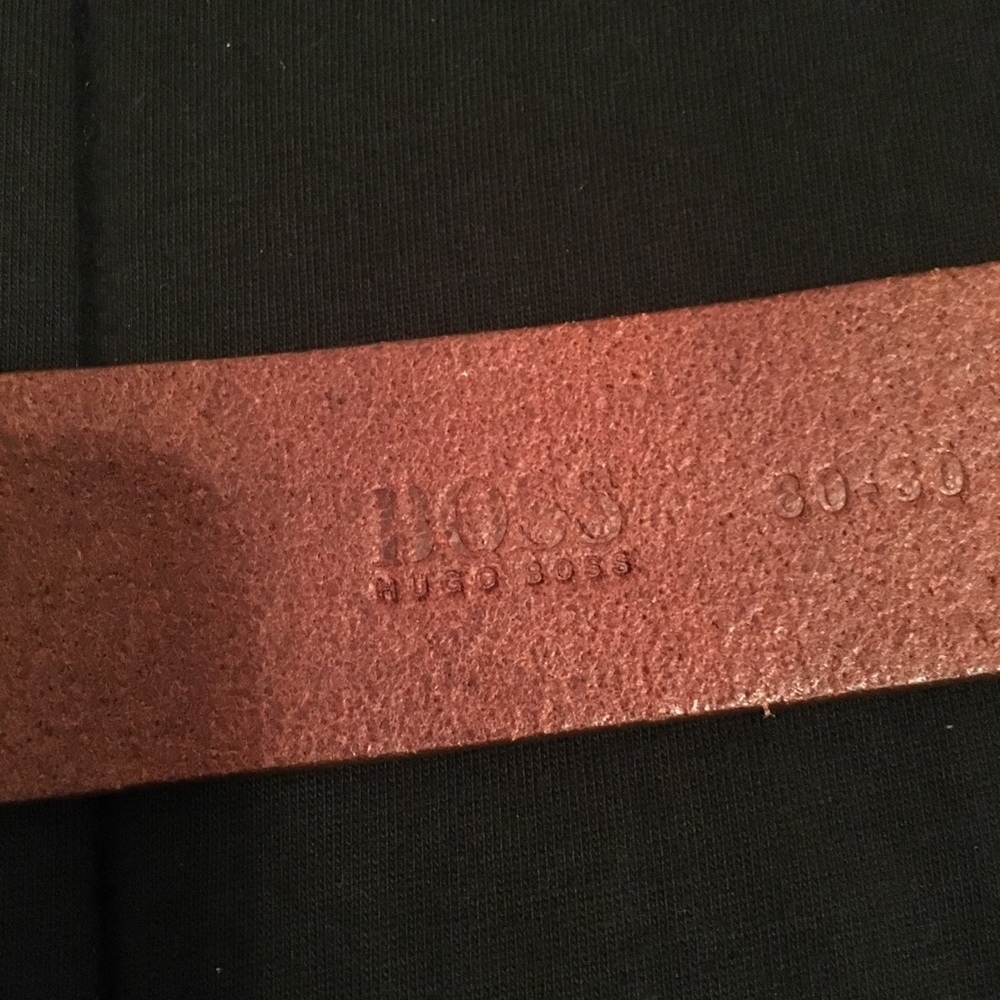 Men's womens unisex brown buckle belt leather BOSS