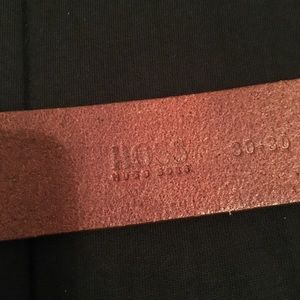 Men's womens unisex brown buckle belt leather BOSS