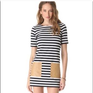 Club Monaco jersey dress with faux leather pockets