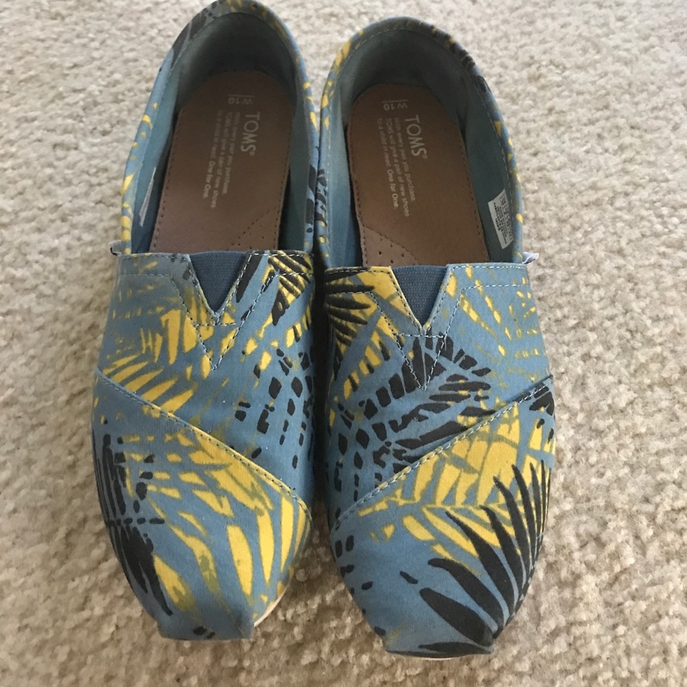 Toms tropical size 10 - Blue Black and Yellow