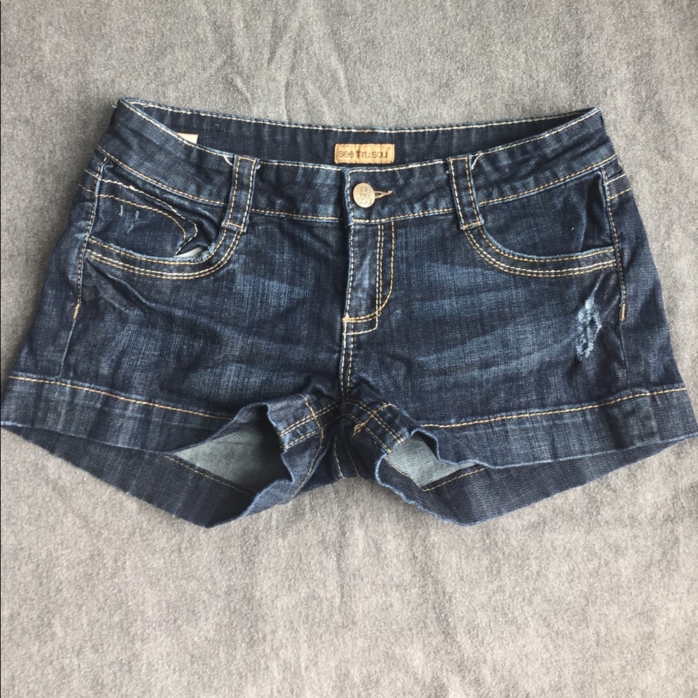 Distressed Denim Shorts