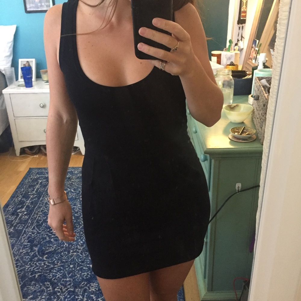 Body-con black dress