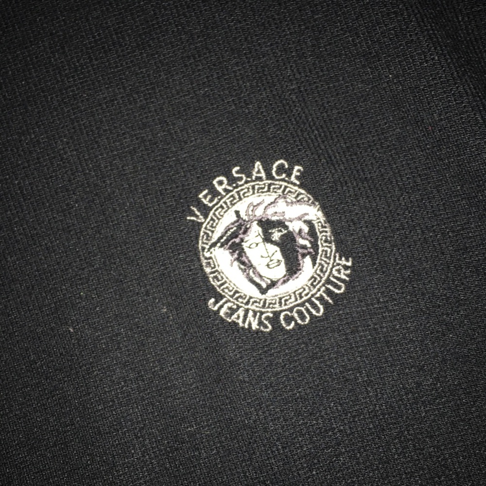 Men's knit Versace V-Neck shirt black rare