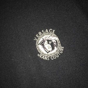 Men's knit Versace V-Neck shirt black rare