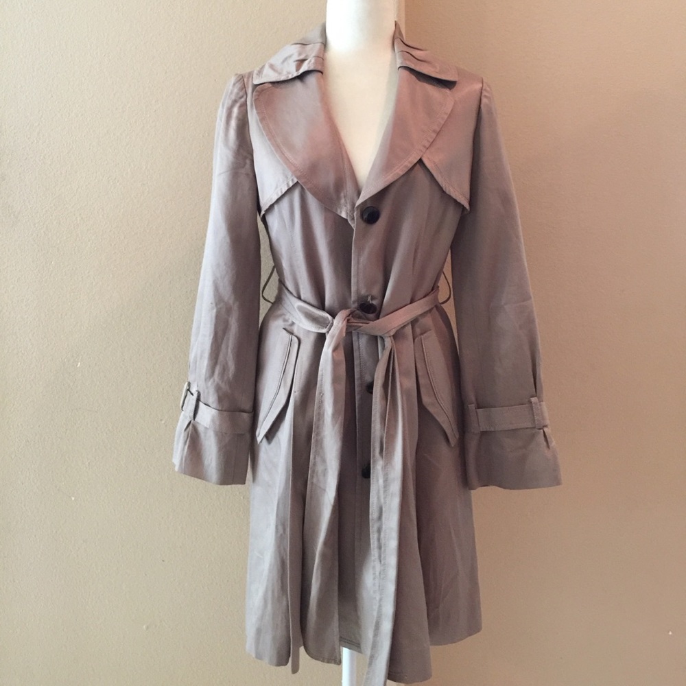 Compagna Feminine Beige Tan Trench Coat Jacket