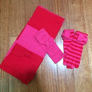 Kate Spade-Scarf, Ear/headband, Gloves with bow
