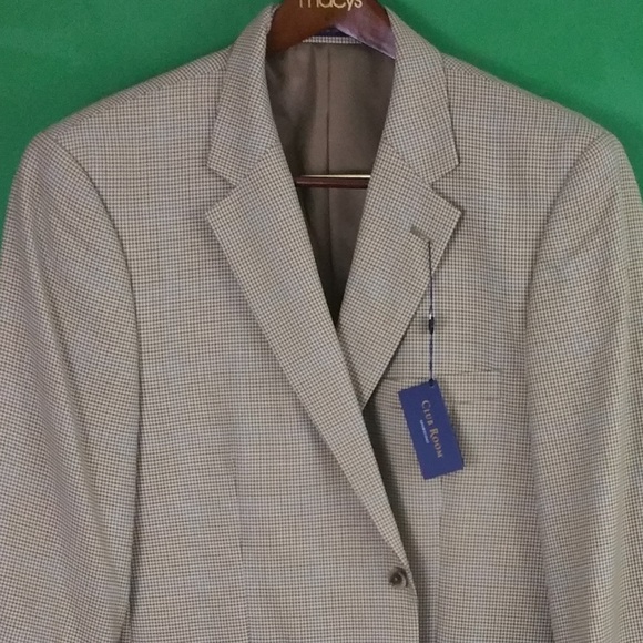 NWT 44 R MACY's Houndstooth CLUB ROOM Sports Coat - Picture 1 of 8