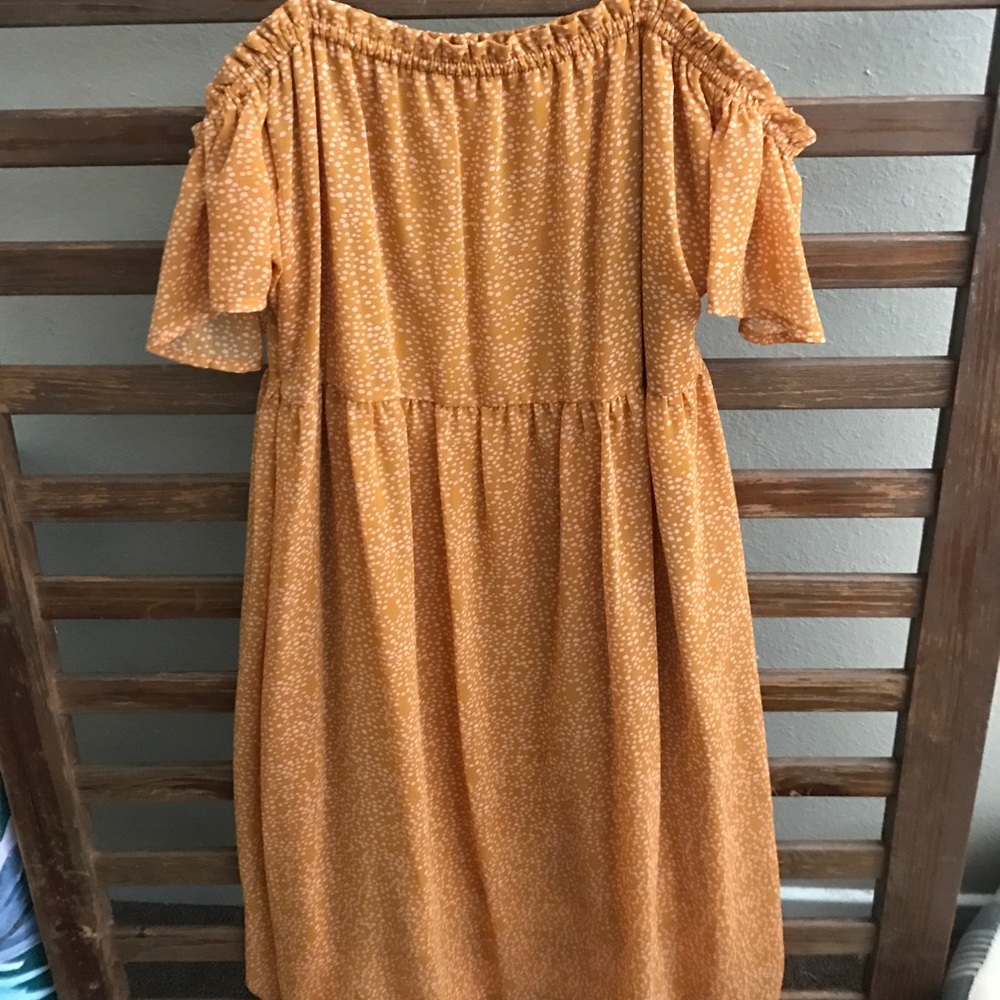 Mustard yellow flowy dress