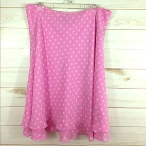 Pink and white polka dot skirt