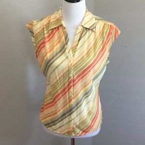 diagonal stripe button up