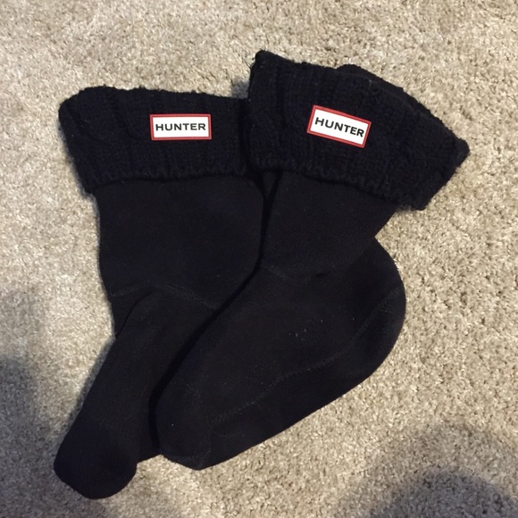 Matte Black Short Hunter Rainboots w/Sweater Socks - Picture 6 of 8