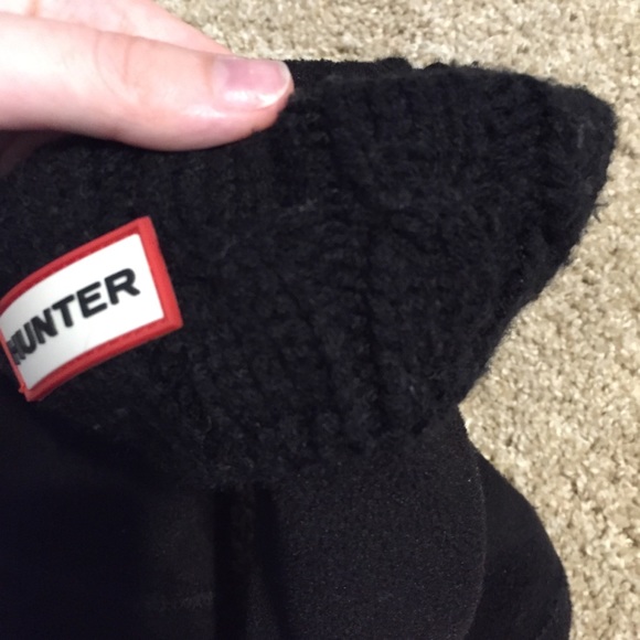 Matte Black Short Hunter Rainboots w/Sweater Socks - Picture 7 of 8