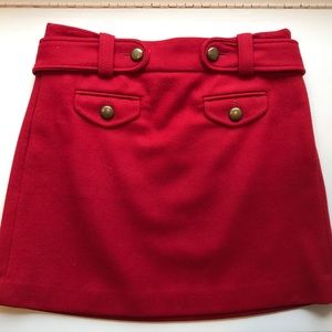 JCrew red wool skirt