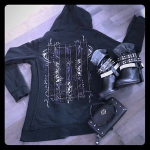 Harley Davidson Zip Up Hooded Sweatshirt