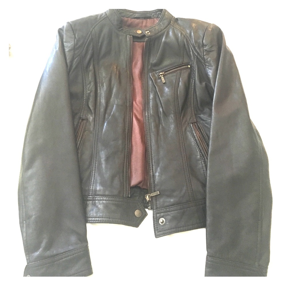 Whetblu brown leather jacket
