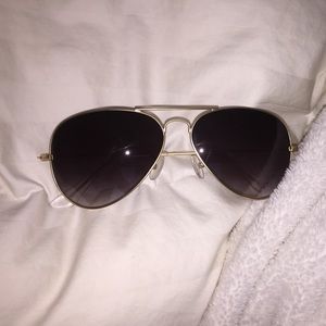 AQS fade lens black gold aviator sunglasses