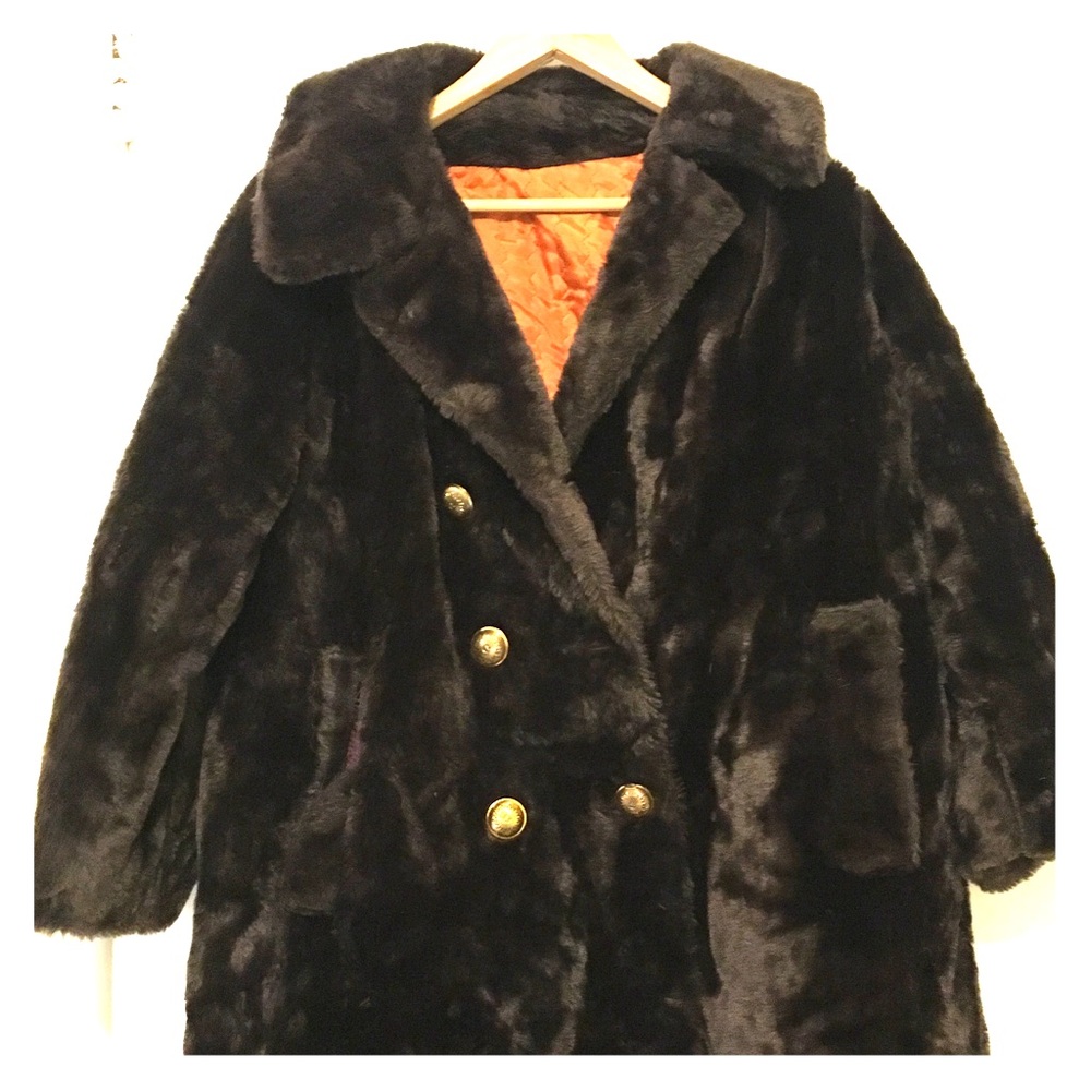 60s Chocolate Brown Short Fur Coat