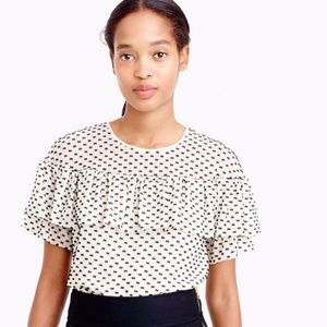 J. Crew Edie Blouse Top Dot Ruffle