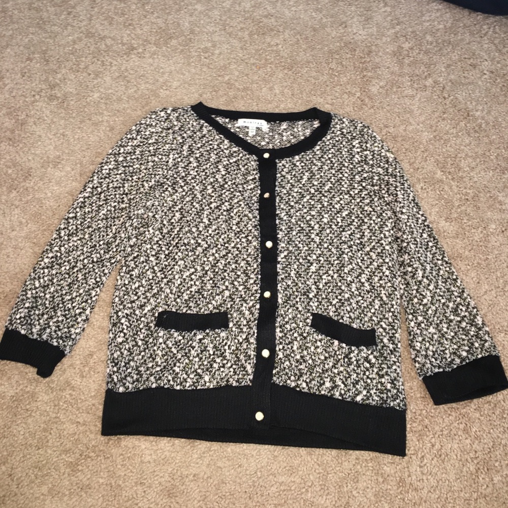 Cardigan - black, pale pink, gold
