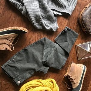 Pilcro Serif Cord Leggings in Sage Green