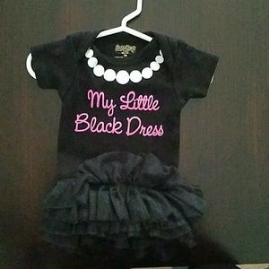 Baby "My Little Black Dress" onsie with tutu