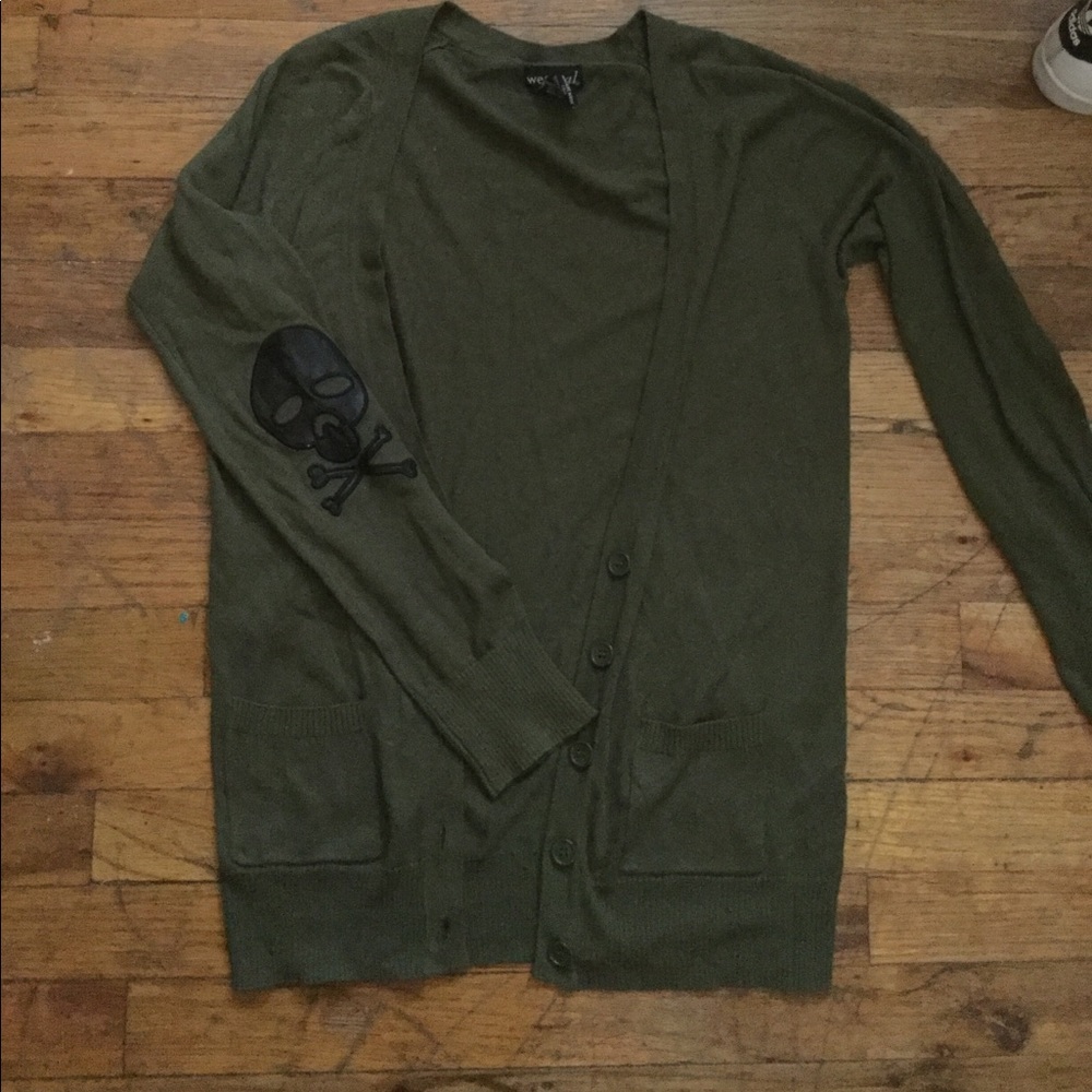 Wet Seal Skull Patched Cardigan