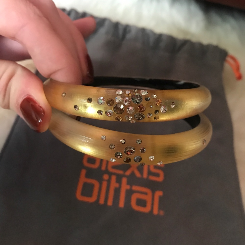 Alexis bitter lucite bangles with Crystals.