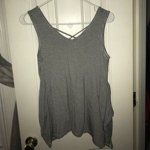 👚CHARMING CHARLIE Black & White Stripped Tank