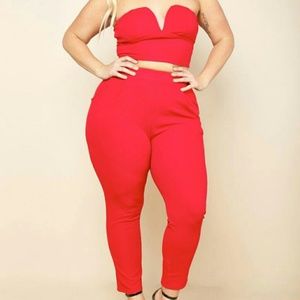 Sweetheart Tube Top & Skinny Pants Set