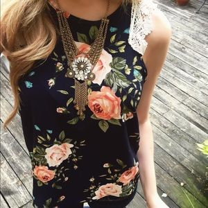 Dottie Couture Boutique lace derailed top