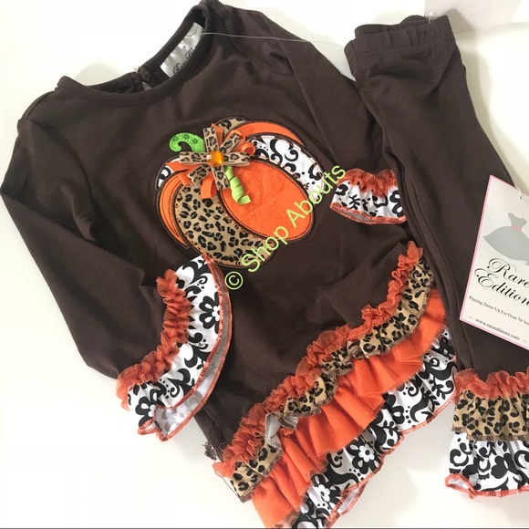 Baby Girl Pumpkin Tunic Legging Set 12M 18M - Picture 3 of 8