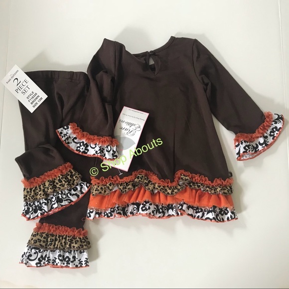 Baby Girl Pumpkin Tunic Legging Set 12M 18M - Picture 4 of 8