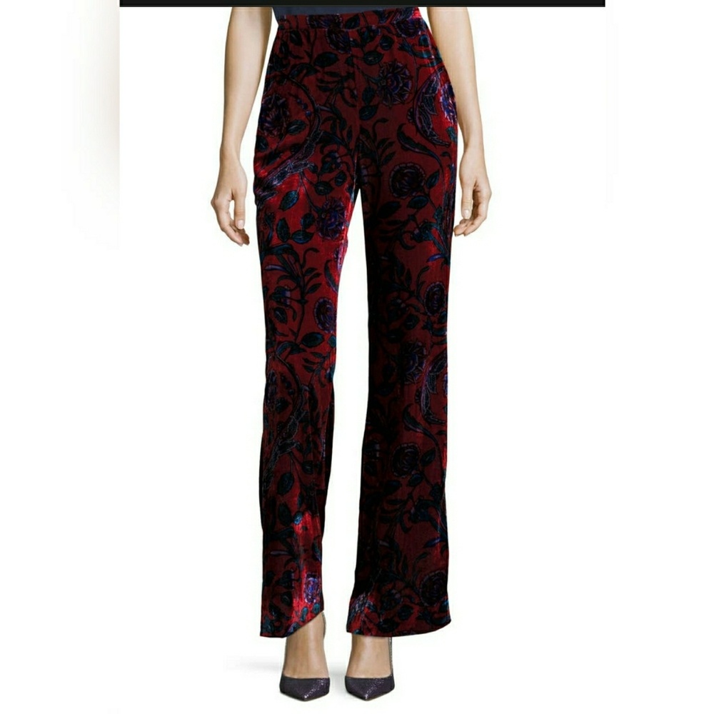NEW Sandro Paris Velvet Floral Pants