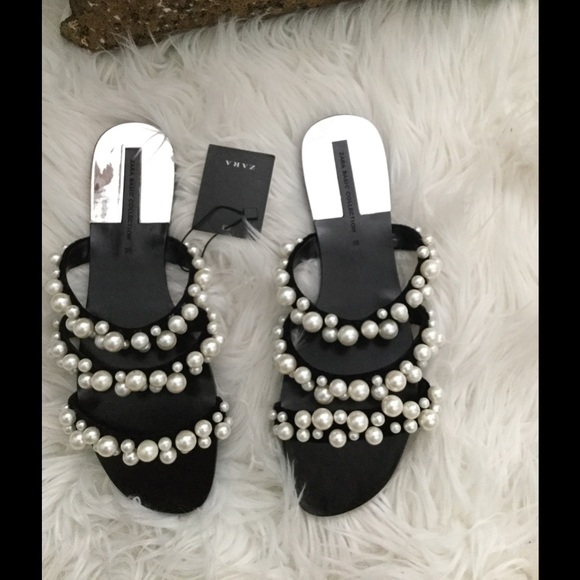 Zara Shoes - Price firm Zara pearl sandals